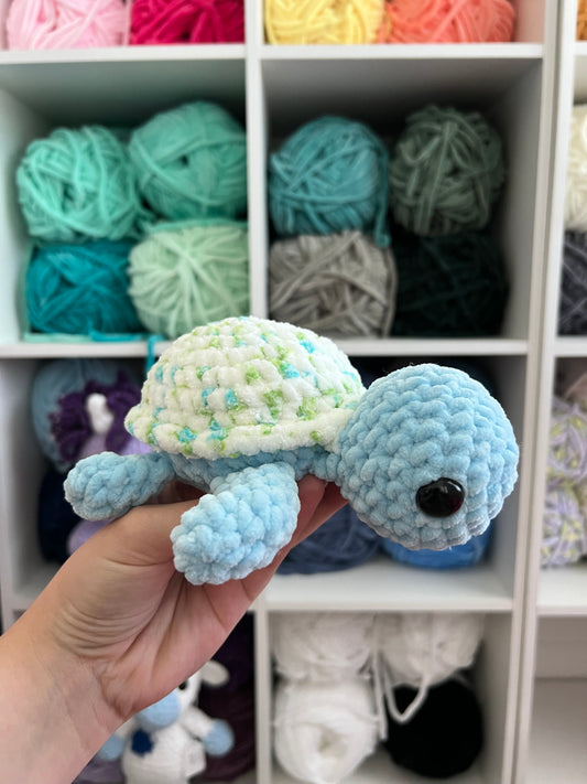 Blue Floral Turtle